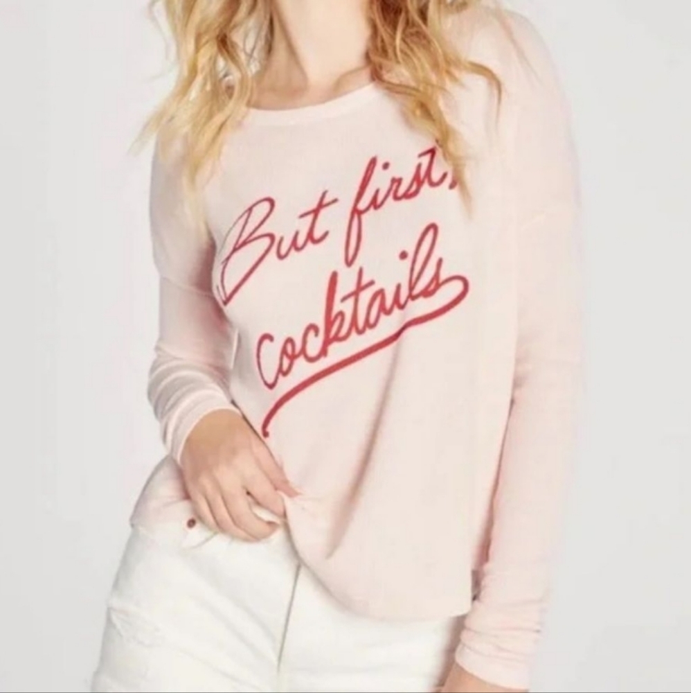 Wildfox NWT BUT FIRST COCKTAILS SWEAT SHIRT XS